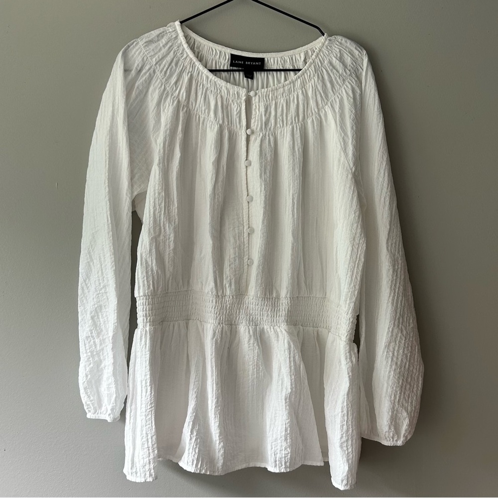 LANE BRYANT white summer blouse